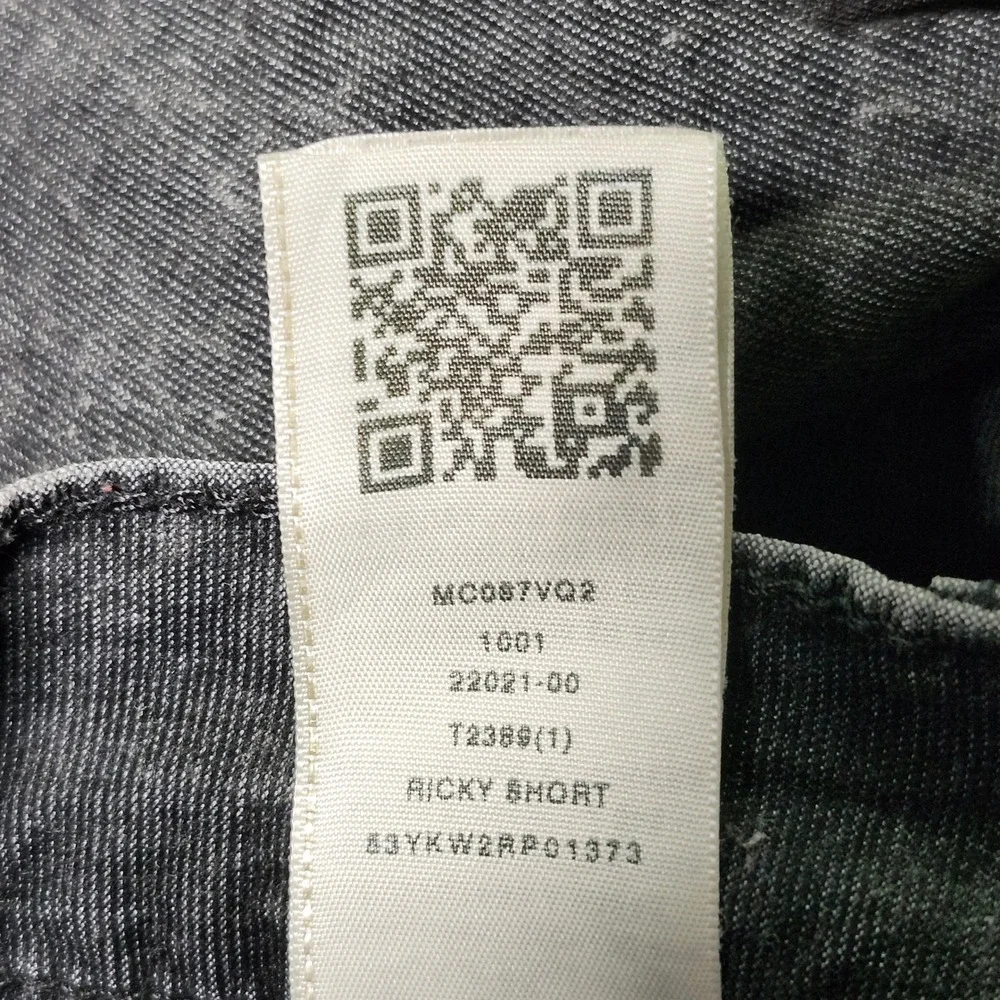 True Religion Mens 33 Ricky Relaxed Straight Shorts Gray Acid Wash Corduroy